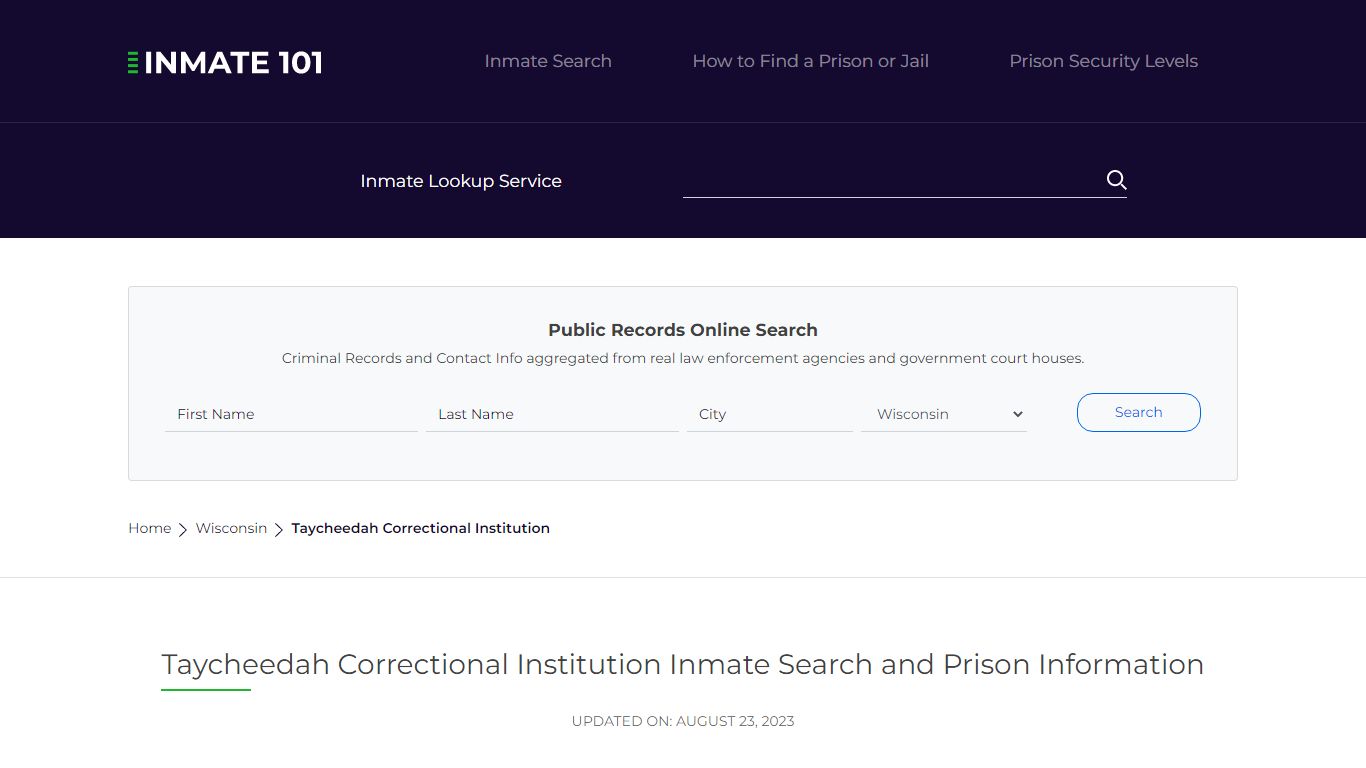 Taycheedah Correctional Institution Inmate Search, Visitation, Phone no ...